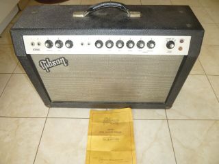 Vintage Gibson Lancer Ga - 35 - Rvt Tube Amplifier Guitar Rare Estate Find