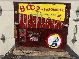 1950s Vintage Booz Barometer Nickel Coin Operated Trade Stimulator