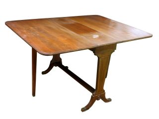 Vintage Antique Solid Walnut Wood Wooden Drop Leaf Gate Leg Gateleg Dining Table