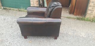 Vintage Brown Leather Club Armchair 3