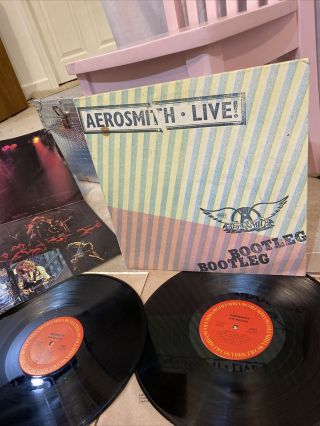 Aerosmith Live Bootleg 2lp Records Columbia Pc2 35564 W/poster Nm Vinyl Ex Cove