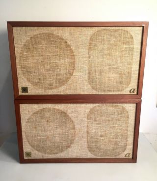 Vintage Pair Ar 2ax Acoustic Research Speakers Mid Century Wood Case Estate Find