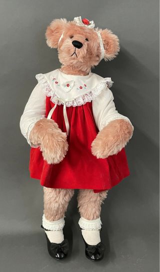 Vintage Rare Gloria Franks Goose Creek 28” Pink Teddy Toddler Bear Bridget 1991