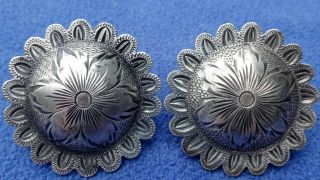 Vtg Graves Malone Sterling Silver Western Bridle Headstall Rosettes Conchos