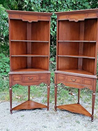 Elegant Vintage corner cupboard cabinet with drawer by Heritage 2 available 2