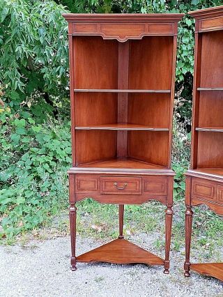 Elegant Vintage corner cupboard cabinet with drawer by Heritage 2 available 3