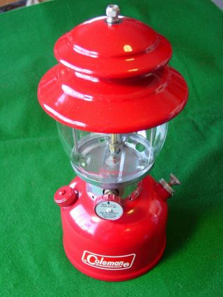 Vintage Coleman,  Single Mantel Gas Lantern Red,  200a195,  Dated 5/68,  Box