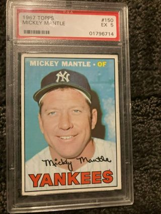 1967 Topps Mickey Mantle Psa 5 Ex Centered Well 150 Graded Vintage Card