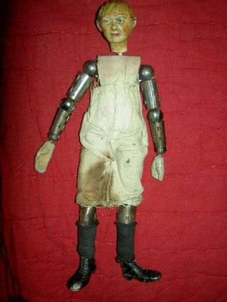 UNUSUAL antique Bucherer,  multi - jointed Swiss SABA,  male doll figure all orig. 2