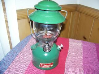 Rare Vintage Coleman 200a Lantern Green 3 / 81 Red Letter Globe Cleaned