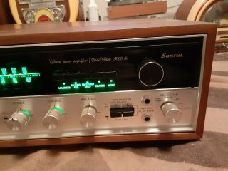 Vintage Sansui 5000A AM/FM Stereo Reciever Wood Case Led light upgrade 3