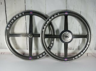 Vintage 26 " Spinergy Rev X Carbon Fiber Bike Wheelset Rims Bicycle Wheels