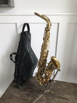 Vintage 1929 1930 The Buescher True Tone Alto Saxophone Sax W/ Leather Case