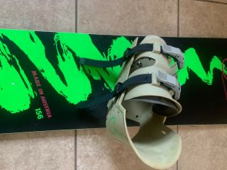 snowboard gnu vintage anti gravity black green 156 cm ready to go 4