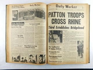 Vtg Daily Worker Communist Newspaper March - April 1945 Wwii Era Library Binding