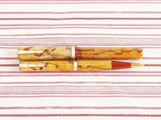 Vintage WATERMAN IDEAL Patricia Cream Onyx Red Vein Fountain Pen Pencil SET FLEX 5