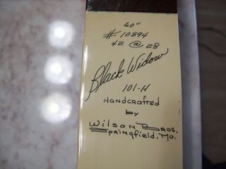 Vintage Near Wilson Bros.  Black Widow 42 60 " Right Hand Recurve Bow
