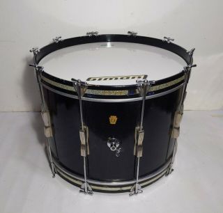 Vintage 1965 60s Ludwig Keystone Badge Black Bass Drum 22 " W 14x22