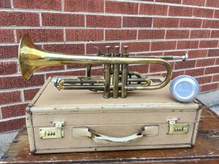Vintage G Leblanc Paris Ml 4186 Cornet / Trumpet Brass Horn W/ Case