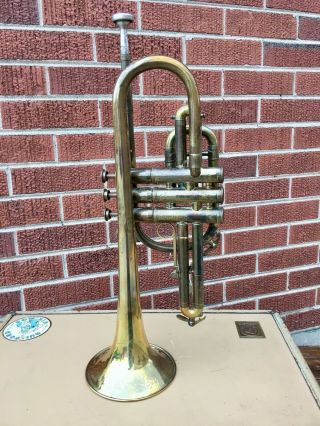 Vintage G Leblanc Paris ML 4186 Cornet / Trumpet Brass Horn w/ Case 3