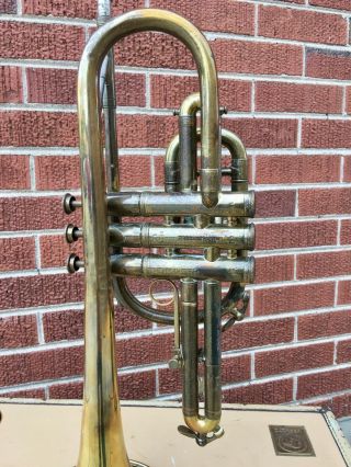 Vintage G Leblanc Paris ML 4186 Cornet / Trumpet Brass Horn w/ Case 4