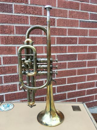 Vintage G Leblanc Paris ML 4186 Cornet / Trumpet Brass Horn w/ Case 5
