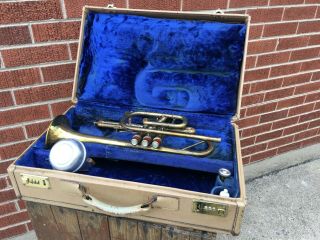 Vintage G Leblanc Paris ML 4186 Cornet / Trumpet Brass Horn w/ Case 6