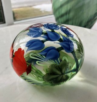Vintage Orient & Flume Art Glass Paperweight Le 127/250 Flower Garden Alexander
