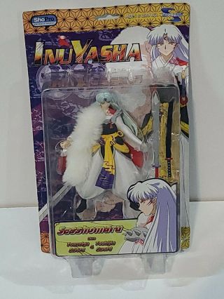 Very Rare Inuyasha Sesshomaru Figure By Toynami With Fur Tenseiga & Toukijin