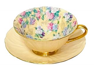 Shelley Summer Glory Chintz Oleander Teacup And Saucer Fine Bone China England