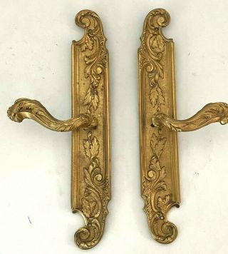 Vintage Extra Large Heavy Duty Solid Brass Push / Pull Door Handles 14