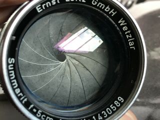 Vintage 1956 Leica Summarit 50mm 5cm F1.  5 Ltm M39 Screw Mount Leitz Wetzlar Lens
