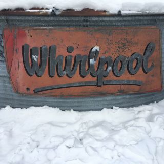 Antique Vintage Tin Giant Whirlpool Sign