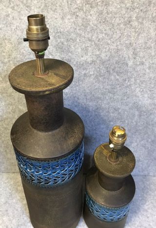 Mid Century Lamp base X 2 (53 & 37cm Tall) Pottery Ceramic Vintage Bitossi ? 3