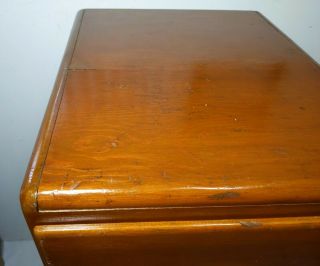Vintage Antique Art Deco Butterscotch Wood 3 - Drawer Filing Cabinet Storage 6