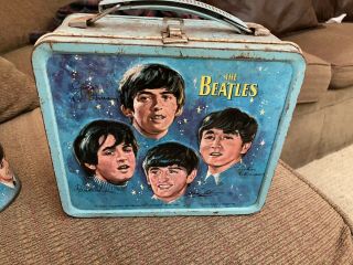 Vintage 1965 The Beatles Lunch Box With Thermos Aladdin