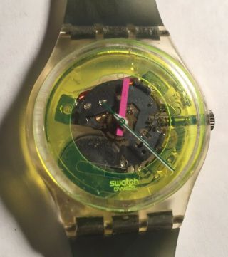 1986 Vintage Swatch Watch Gk101 Technosphere Great Cond