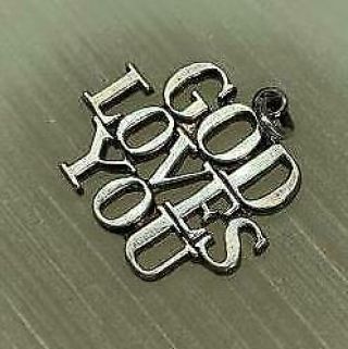 Tiffany & Co vintage GOD LOVES YOU charm Tiffany ' s - Sterling.  925 - Authentic 5