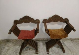 Vintage Italian Folding Wood Chair Savonarola