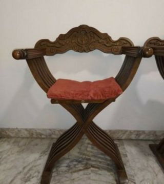 Vintage Italian Folding Wood Chair Savonarola 2