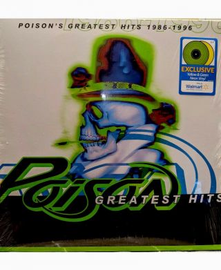 Poison Vinyl Walmart Exclusive Greatest Hits 1986 - 1996 Green/yellow Lp Nr $1