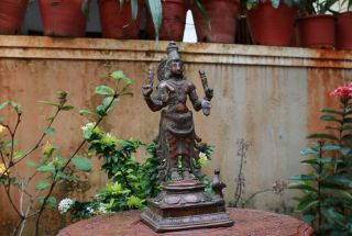 Kartikeya Statue Bronze Hindu God Muruga Sculpture Peacock Vintage Pooja Idol 2