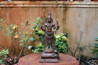 Kartikeya Statue Bronze Hindu God Muruga Sculpture Peacock Vintage Pooja Idol 4