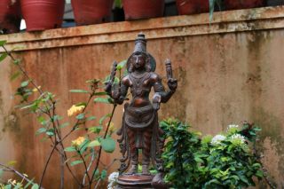 Kartikeya Statue Bronze Hindu God Muruga Sculpture Peacock Vintage Pooja Idol 5