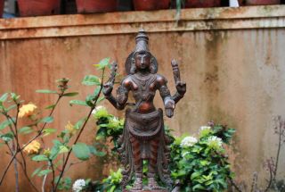 Kartikeya Statue Bronze Hindu God Muruga Sculpture Peacock Vintage Pooja Idol 6
