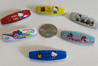 Vintage 1976 Sanrio Hello Kitty & Little Twin Stars Set Of 6 Safety Diaper Pins