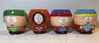Complete Set Of 4 South Park Cartman Kenny Stan Kyle 16oz Coffee Mug Cup
