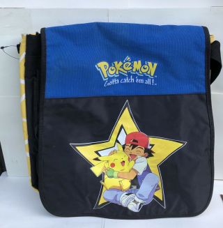 Rare 1999 Vintage Nintendo Pokemon Backpack Shoulder Messenger Laptop Bag