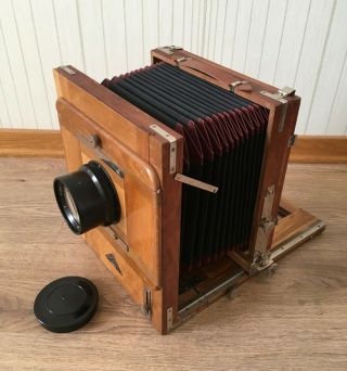 Soviet Vintage FKD 18x24cm wooden large format camera with I - 37 MC 4.  5/300 lens 4