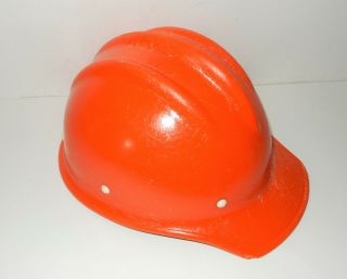 Vintage Orange Fiberglass Hard Boiled Bullard 502 Hard Hat Ironworker